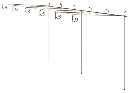 Norheim Pérgola de Jardín, Pérgola Metálica, Pérgola Terraza Exterior, Pérgola Marrón Antiguo 6x3x2,5 m Hierro
