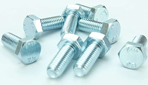 Bie-Tec 50 Stück Maschinenschrauben M8 x 20 Sechskantschrauben Vollgewinde galvanisch verzinkt 8.8 DIN 933 ISO 4017