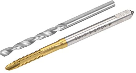 QUARKZMAN 2uds Espiral Punto Enhebrado Macho M2.5 Rosca 0,45 Paso Titanio Recubierto,2uds 2,05mm Sólido Carburo taladros taladros Recto Vástago para Inoxidable Acero Aleaciones