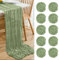 YCCOKJJ 10 PCS Käsetuch Tischläufer Eukalyptus Grün Tischläufer Grün, Tischläufer Geburtstag, Semi-transparente Gaze Tuch Tischdecke Boho Tabelle Abdeckung Dekorationen für Party/Hochzeit(90*400cm)