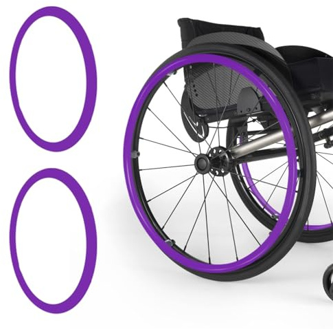 UYSELA Housses De Main Courante pour Fauteuil Roulant 1Paire Jante pour Fauteuil Roulant Fauteuil Roulant Roue Arrière Couverture pour Améliorer La Prise en Main,Violet,24in