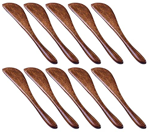 Geieold Lot de 10 Couteaux à Beurre en Bois, Couteaux à Condiments de 15,2 Cm en Bois, Ustensiles de Cuisine Super Pratiques, éPandeur de GeléE.