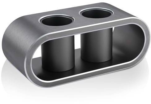 WikrOck Schreibtisch-Mikrofon-Aufbewahrungshalter, Ständer für kabellose Mikrofone, modische Tischmikrofone aus Metall und Aluminiumlegierung, Größe M, gebürstetes Grau