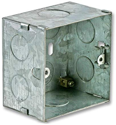 1 Gang Wall Pattress Electrical Socket Switch Metal Back Box Flush Mount 45mm