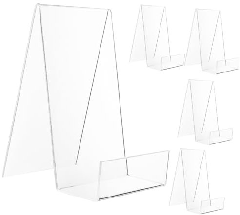 Tofficu 5stücke Acryl Buchständer Teilig Transparente Buchstützen Für Bücher Magazine Und Fotos Stabiler Buchhalter Für Büro Wohnzimmer Und Bibliothek Hochwertige Materialqualität