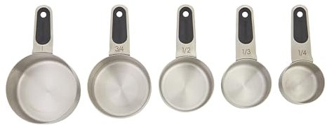 Farberware Professional Set of 5 Stainless Steel Measuring Cups, Precision and Ease in Every Scoop, Features Magnetic Handles for Easy Storage, Dishwasher Safe