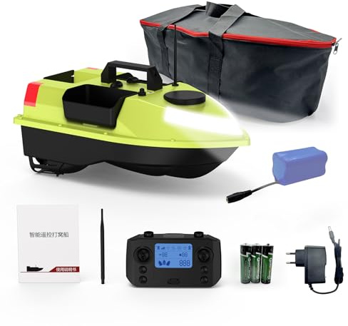 Kavolet GPS RC Köderboot, 600 m Fernbedienung Fischköderboot, kabellose Fernbedienung, Angelköderboot, Angelfutterboot mit 3 Köderbehältern, Futterboot Angelzubehör 2kg Beladung, 12000 mAh Akku
