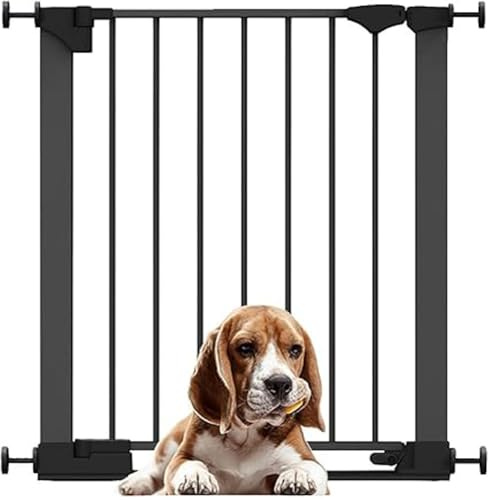 Bettacare SafeStep hundgrind, svart, 68 cm – 75 cm, extra låg genomgång, tryckpassad säkerhetsgrind, husdjursgrind för trappor, hallar och dörrar, enkel installation