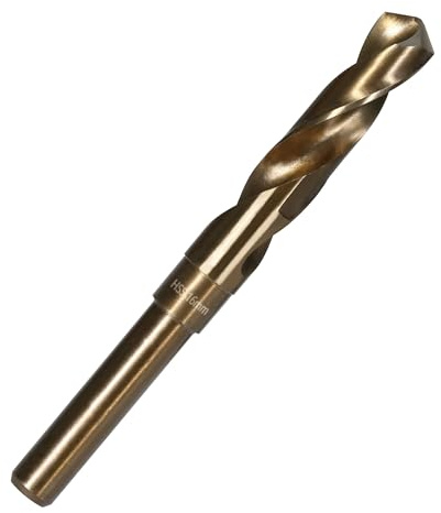 Vearter 16mm Spiralbohrer, HSS M2 Bohrer für Metall mit 12,7 mm Reduziertem Schaft, Schnellwechsel Metallbohrer für edelstahl Stahl, Kupfer, Aluminium, Zinklegierung, Holz und Kunststoff