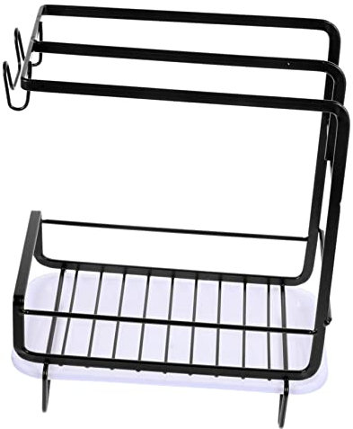 COLLBATH Soporte De Esponja para Cocina Organizador De con Escurridor Base con Bandeja Resistente y Duradero