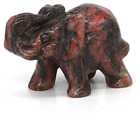 Home Collections Elefantenstatue, 3,8 cm, natürlicher Edelstein, Kristall, Tierfiguren, Steine, Glücksdekoration (sesamroter Stein)