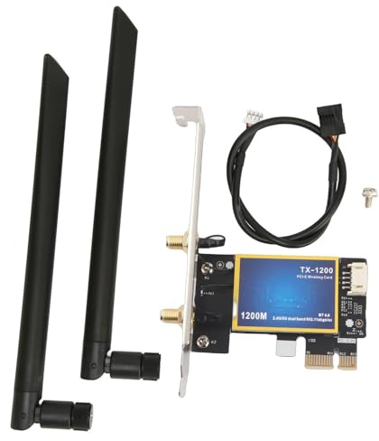 Scheda WiFi PCIe per PC, Adattatore 1200Mbps Dual Band con Bluetooth 4.0, per Gaming e Streaming HD