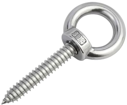 Golfari M4M5M6M8 304 Viti autofilettanti ad anello in acciaio inossidabile con ganci ad anello tondi Bullone for legno autoperforante ad anello con occhio di pecora Bullone Per Sollevamento(M8X50-1pcs