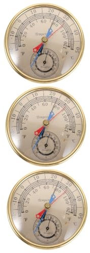 Toyvian 3 Pièces Thermomètre et compteur d'humidité hygromètre mural camping Parie d'humidité intérieure capteur météo thermomètre de pièce thermomètre intérieur Un verre