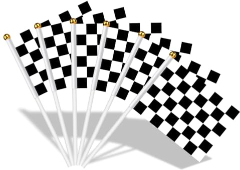 AhfuLife Bandera de Mano Cuadros, 30 Piezas Bandera Cuadros Pequeña con 30cm Palo para Decoraciones de la Copa Europea, Eventos Deportivos, Celebración, Desfile, Día Nacional, Fiesta