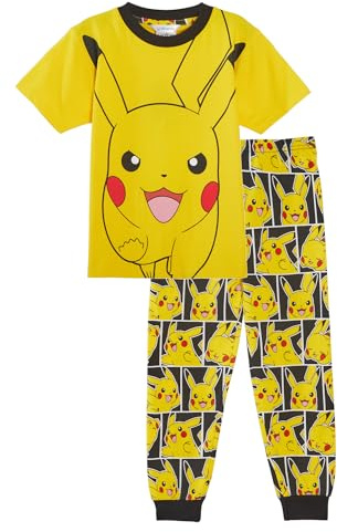 Pokémon barn- och ungdomskortärmad pyjamas med långbyxor, Pokémon-mönster, 11-12 anni