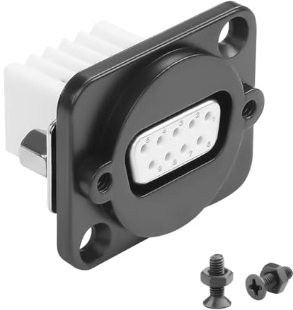 QIANRENON DB9 Lötfreier Adapter Panel Montage Steckdose DB9 Buchse auf 9Pin Klemme Bulkhead Mount Serielle Anschluss D-SUB 9Pin Lötfrei Crimp, mit Butt Screw Hole, für Erweiterter RS232/RS485/RS422