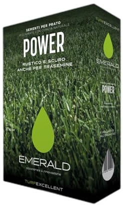Emerald POWER, Semi per prato resistente e folto, Germinazione rapida e tappeto erboso fitto anche in siccità, 1kg x 40mq (1, Kg)