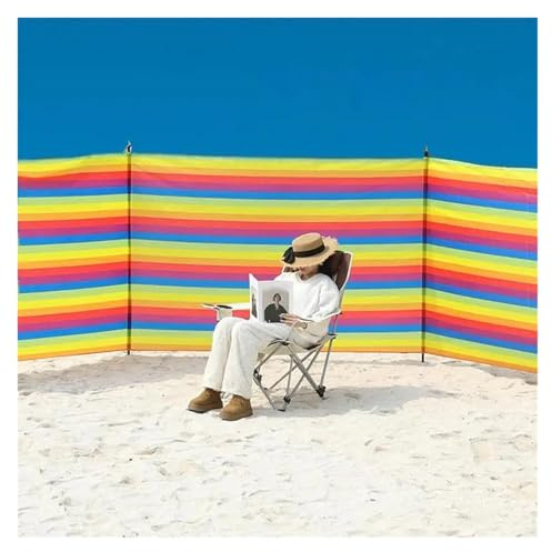ZYFHYU Pantalla contra el Viento de Playa Pantalla de privacidad for Acampar, Bloqueador Viento Playa, Barrera Refugio, Sombra a Prueba, portátil, for Exteriores(L)