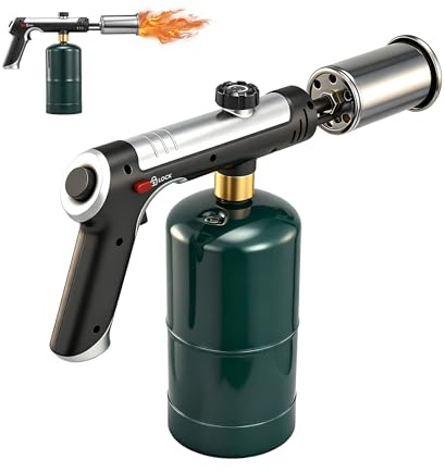 SAKER High-Power Propane Torch Gun, 3272°F Adjustable Propane Torch Lighter for Grill, Fire Starter, Cooking & Soldering(Propane Gas Not Included) (1 SET)