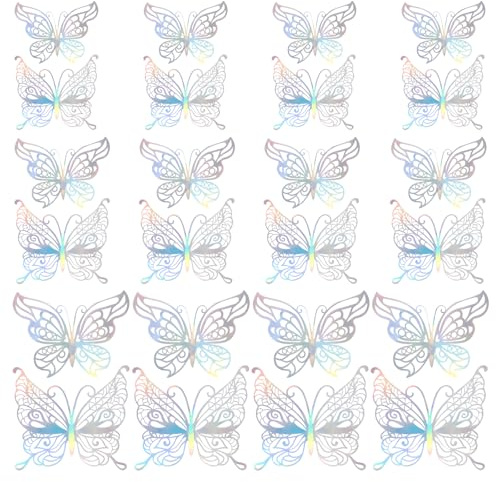 3D Wanddeko - 24 Stück Abnehmbare Schmetterling Aufkleber, DIY Wandtattoo mit 3D-Effekt für Wohnzimmer & Party Deko, Wiederverwendbare Heimdeko für Kinderzimmer und Büro – Geschenk für Hausdek