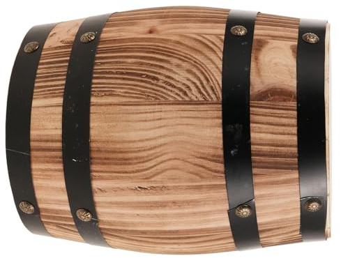 VALICLUD Sgabello da Giardino Decorativo a Forma di Botte di Vino in Legno Rovere Tavolino Rotondo Vintage per Patio e Balcone Mobili Rustici per Esterni e Prato 21 CM di Altezza
