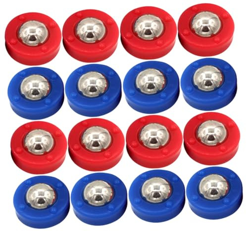 MUELODSIC Juego de Tejo 16 Piezas Mini Bolas Rodantes de Plástico y Acero Colores Azul y Rojo Accesorios para Mesa Juego Familiar Divertido y Compacto