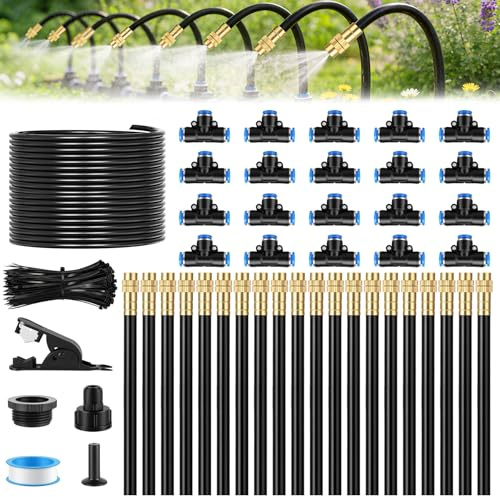 Forever Speed 360° Arrosage Automatique pour Jardin, Arrosage Goutte à Goutte de Buses Réglables Système D'irrigation pour Jardins, Serres, Plantes de Balcon, Aménagement Paysager, Pelouse (20m)