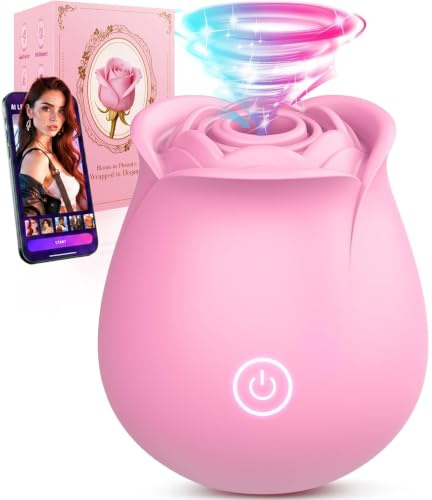 Lolitree AI Sync Rose Toy Womens Sex Toys, 10 Sucking Modes Quiet Vibrator