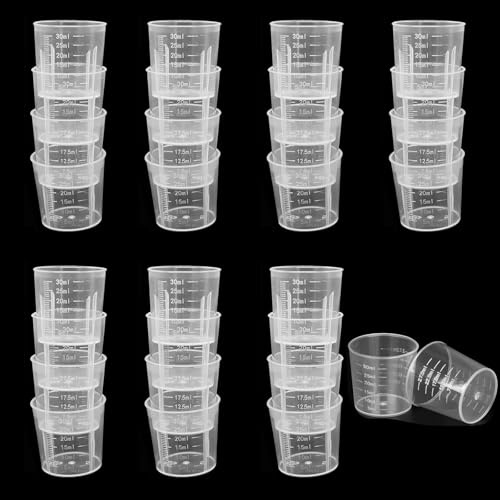 30 Pcs Medicine Cups, 30ml Measuring Cups, Medication Cups, Plastic Graduated Cups Transparent Scale Cups Medicine Measuring Cups for Kitchen Cooking Medicine Measure Tool