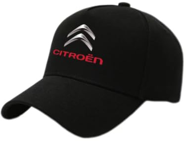 ONEMAJI Auto Logo Baseballkappe für Citr-oen C4 C1 C2 C5 C3 C6 C8 C-Elysee VTS, Mütze Stickerei Cap Verstellbar Sonnenhut Sportmütze Outdoor Kopfbedeckung Schirmmütze Golfcap,Black