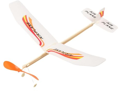 Modelli di aerei da costruire - Kit di montaggio per modellino di aeroplano, giocattolo volante per aliante alimentato da elastico, attività di apprendimento educativo, lanciatore in stile balsa