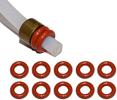 10x Dichtung O-Ringe für 4mm Druckschlauch Teflonschschlauch kompatibel mit Saeco Philips Siemens Bosch Krups Spidem Gaggia Miele Solis König Rotel Satrap TurMix Jura Delonghi Melitta AEG Gaggenau