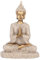 Telituny Estatua de Buda de piedra arenisca resina, meditando estatua de Buda sentado tallado estatuilla artesanía para decoración de oficina en el hogar, escritorio(A dorado)