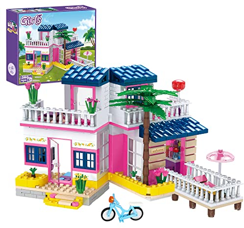 COGO Friends Mädchen Haus, Konstruktionsspielzeug für Kinder ab 6 Jahren, 360 Stück, Haus Bausets, Mädchen Geschenke, Kreatives Spielzeug
