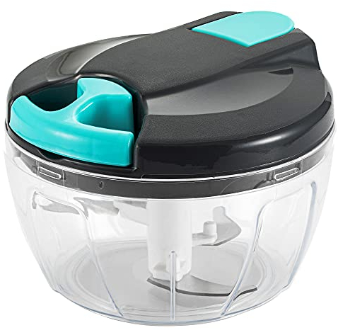 Sifenma Multi-Function Manual Food Processors & Chopper with Cover and Handle, Vegetable Chopper Shredder,Suitable for Onions Gingers Peppers Fruits Mincing,Wonderful for Kitchen（Blue）