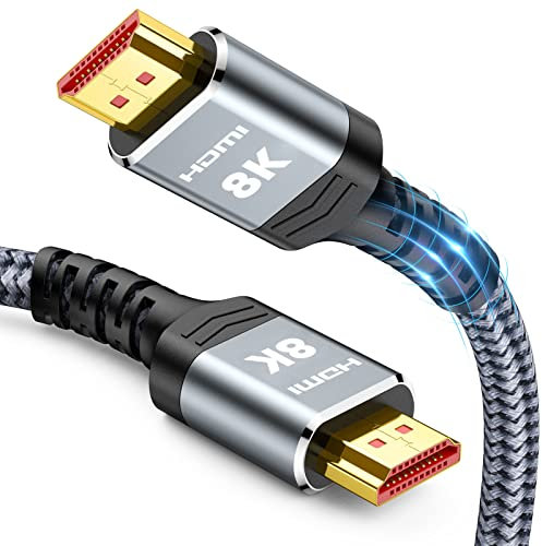 Snowkids 7.5m 8K HDMI Cable, HDMI 2.1 Cable, 8K@60Hz HDMI Lead, 4K@120Hz, eARC HDR10 4:4:4| 21:9, HDCP 2.2/2.3, 3D, VRR, Ethernet Function, Compatible with Latest game console/TV/HDTV