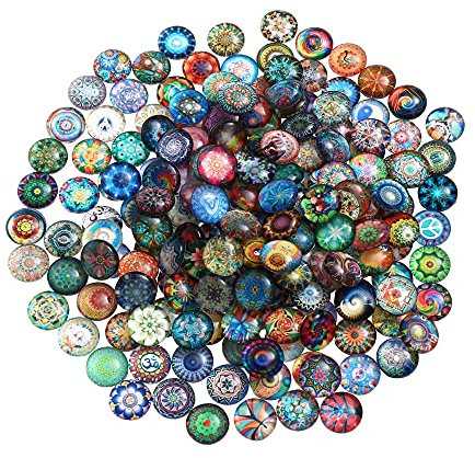 DawnDream Tesselles mosaique Mosaïque Ronde Mixte de 200pcs 12mm pour la mosaïque de Verre Artisanale Mosaique Verre