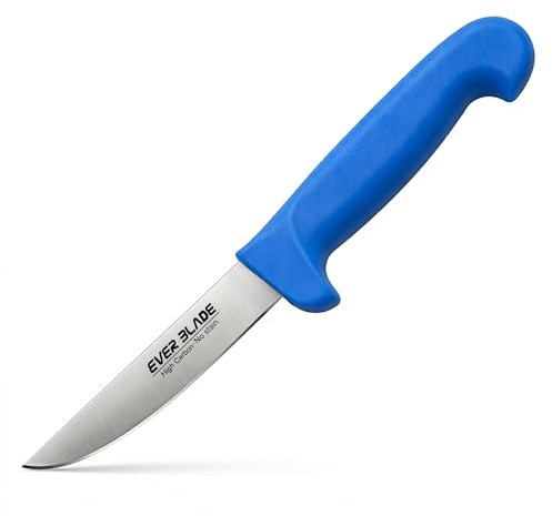 Ever Blade Professional 4 Inch (100mm) Japanese Premium High Carbon Steel Paring Knife | Food-Safe Blue for Fish, Seafood & Shellfish Prep | Ultra-Sharp Colour-Coded Kitchen Knife - 4-Inch Blue