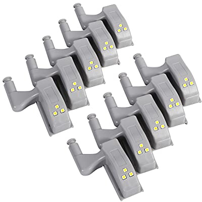 ZPSHYD 10 Uds. Luz de bisagra, Armario Blanco cálido/frío, Armario, Armario, luz LED con bisagra, hogar, Cocina, Sala de Estar y Dormitorio(Blanco cálido)