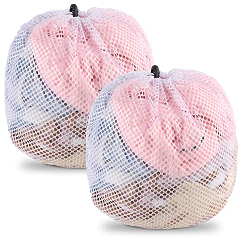 2 Stück Wäschenetz, 30 x 40 cm Mesh Wäschesack für Waschmaschine Wäschebeutel für Waschmaschine Wäschesäcke mit Kordelzug für Babykleidung,Bluse,Unterwäsche,BH,Socken usw