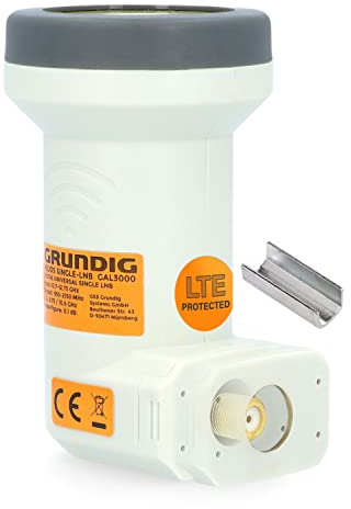 GSS Helios Single LNB con blindaje LTE y protección solar UV, 1 compartimento HD 4K LMB para 1 participante, TV TV, receptor de satélite, LNC para antena parabólica