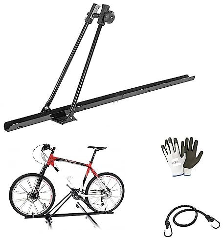 COMPATIBILE CON SSANGYONG RODIUS PORTABICICLETTE IN ACCIAIO DA TETTO AUTO CON BARRE PESO MAX 15KG RUOTE BICI 55MM PORTACICLO FISSAGGIO SOLO SU BARRE PORTABAGAGLI-OMOLOGATO