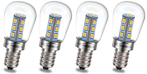 Ruiandsion Ampoule LED E12 12V 24V 10-30V Blanc chaud 2835 13SMD Chipsets E12 à vis de type bougie pour machine à glaçons, distributeur d'eau, lampe à sel (Pack de 4)