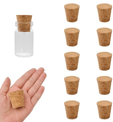 INCREWAY Kegelförmige Korkstopfen, 10 Stück, konischer Weinflaschenverschluss aus Holz, Ersatzkorken für Weinflaschen, Glasflaschen, Gläser, 35 x 26 x 35 mm