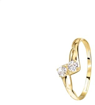 forme di Lucchetta - Damenring mit Saphir aus Gelbgold 585 | Goldring 14 Karat mit Stein Größen 50-60 | Handgefertigt in Italien, 14k, 60 (19.2)