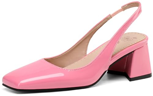 Gicoiz Femmes Bout Carré Mode Mary Jane Cuir Verni Mariage Chaussures