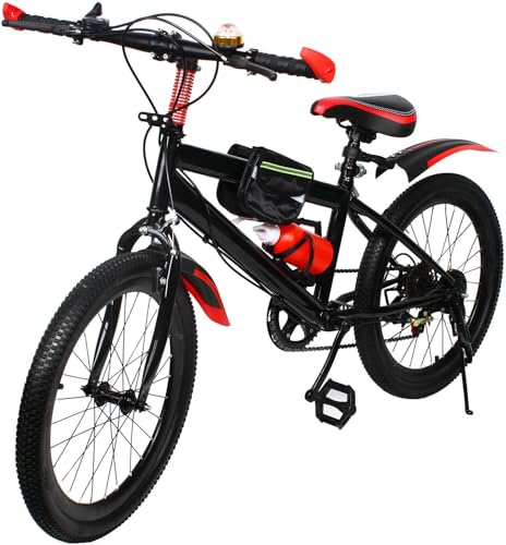 20 Zoll Kinderfahrrad, 2 Farbe Premium Mountainbike Jungen & Mädchen-Fahrrad aus Kohlenstoffstahl Fully MTB für Jungen & Mädchen & Damen & Herren Fahrräder für Outdoor Sportausflüge