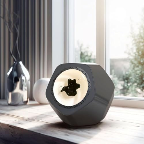 Ferrofluid Speaker, Rhythm Subwoofer Magnetic Fluid Touch Bluetooth Speaker, 360° Surround Sound Home Theater Audio System,grey