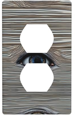 Placca da parete a doppia presa per interruttore della luce, decorazione per la casa, 11,4 x 7,9 cm, con occhi